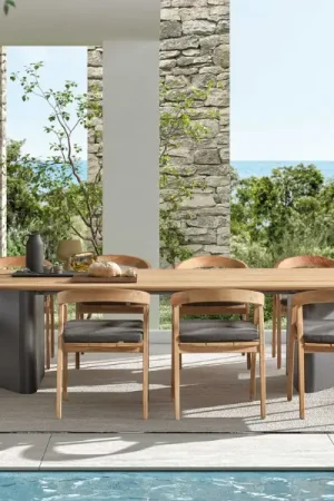 Table de jardin Rossi Gescova - Teck 320x120x75 cm - Brun Remise
