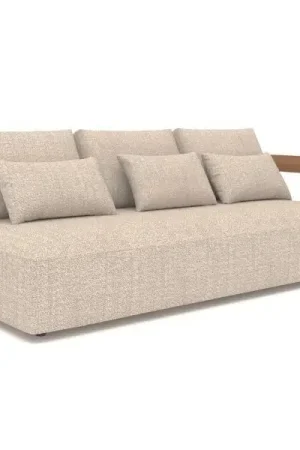Canapé de jardin trois places Rafa Gescova - Beige textileen - 208x100x58 cm Offre Spéciale