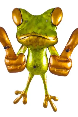 Porte-manteau grenouille - 48x8x50 cm - Vert/métal Pas Cher