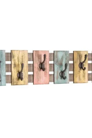 Authentique Panneau mural avec 4 patères | 81 x 11 x 20 cm | Vintage design