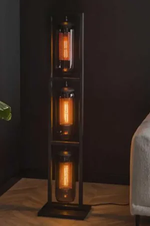 Lampadaire à 3 sources lumineuses Smirna-Artic noir Certifié