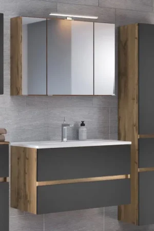 Top Vente Ensemble salle de bains Luna 2 pièces 60cm - chêne/gris