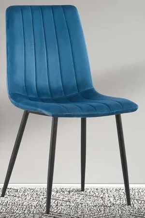 Achetez Aujourd'hui Chaise de salle à manger en velours Willie - bleu/noir