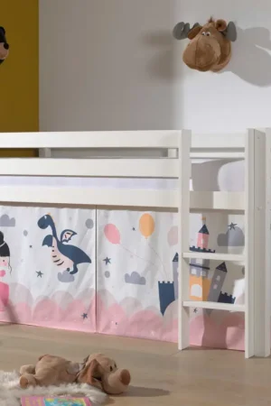 Achat Immédiat Lit mi-hauteur Charlotte avec tente de lit Princess Sophie - blanc