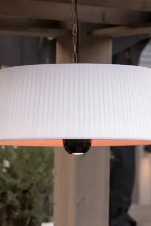 Paiement Sécurisé Chauffe-terrasse avec éclairage Alix 74cm pendant - blanc