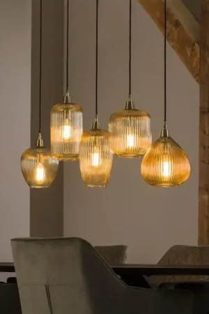 Acheter Direct Suspension Jacala 5 abat-jour - ambre