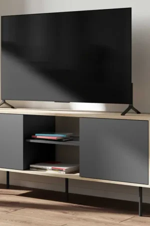 Livraison Express Meuble TV Vibe 150cm - chêne/noir