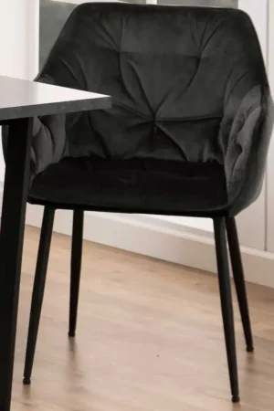 Vente Directe Chaise avec accoudoirs Lynn - gris brun/noir