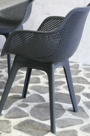 Chaise de jardin Jelle - lot de 4 - anthracite Expédié Aujourd'hui
