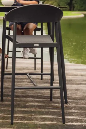 Usine Directe Chaise de bar Mati Gescova - aluminium et textilène - gris foncé