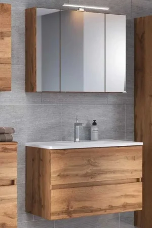 Bon Marché Set meuble lavabo Brama 100cm - chêne wotan