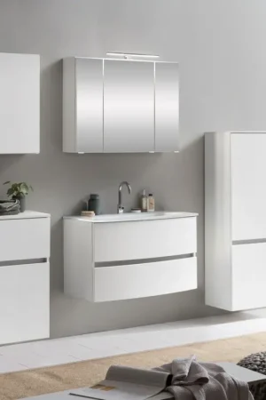 Dernier Modèle Ensemble de salle de bains Kornel 11 à 5 pièces avec vasque blanche - blanc