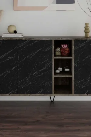 Clara Console | 100 % MÉLAMINE | Marron foncé, Bendir Bon Marché
