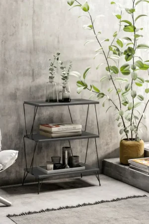 Table d'appoint | 18mm mélaminé | 48x75x31cm | Anthracite Expédition Rapide