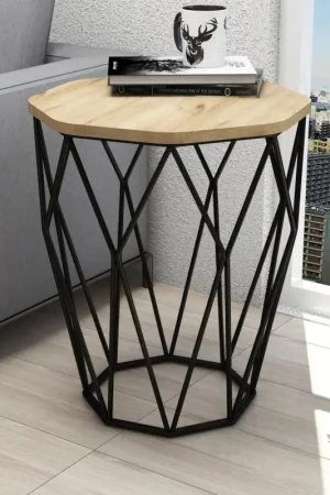 Dernière Chance Table d'appoint Woody Fashion - Chêne noir, 100% mélamine, épaisseur 18mm