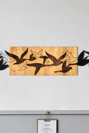 Prix Réduit Enzo Accessoire mural décoratif en bois | Cadre en bois | 111 x 25 cm
