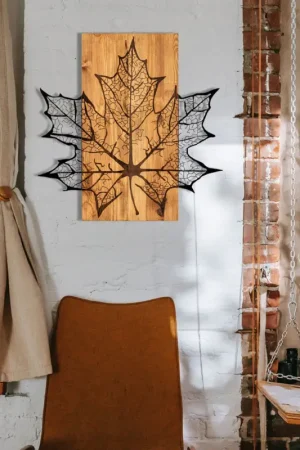 Paiement Sécurisé Enzo Accessoire mural décoratif en bois | Cadre en bois | 56 x 58 cm