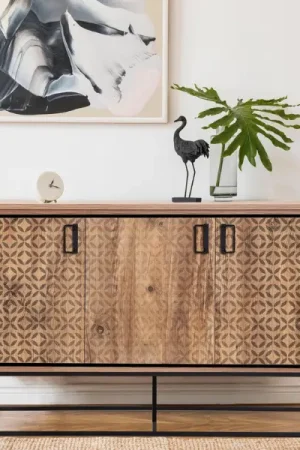 18mm Sapphire Multi Purpose Cabinet | 100% Melamine | Poignées, pieds | 140x80x40cm | Fixation murale | Atlantic Pine Black Haute Qualité