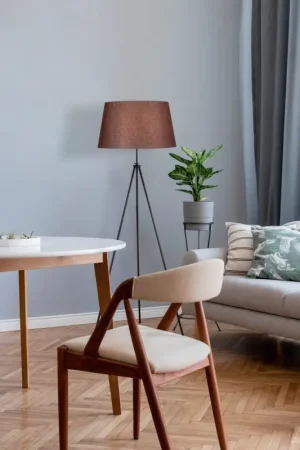 Promotion Saisonnière Tripod Lampadaire | CORPS EN MÉTAL | Noir, Marron