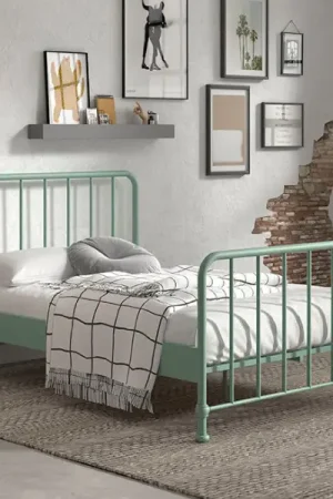 Lit double Bronxx métal 140x200cm - vert d'olive mat Quantité Limitée