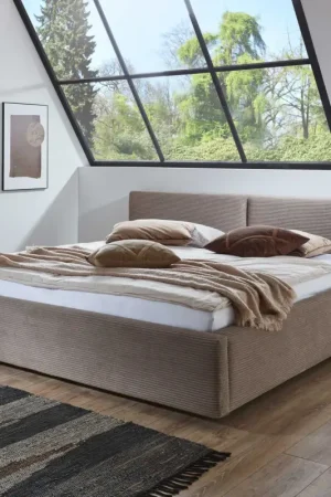 Lit double Kubrik 180x200cm avec rangement et matelas - taupe Marque