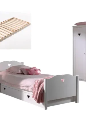 Achetez Aujourd'hui Combinaison de chambre d'enfant Amori 4 (incl.sommier à lattes)-blanc
