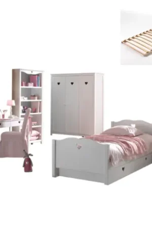 Réduction Combinaison de chambre d'enfant Amori 8 (sommier à lattes incl.)-blanc