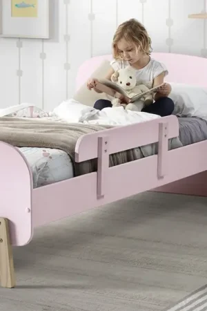 Offre Spéciale Lit Kiddy 90x200 avec barre de lit- rose