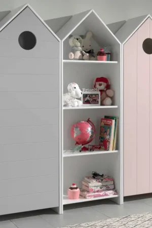 2 armoires Casami + bibliothèque Casami- rose/blanc/gris Vente Directe