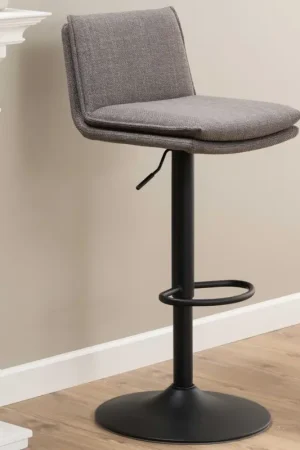 Tabouret de bar Flynn - élévateur à gaz, pivotement et fermeture éclair - taupe Retour Gratuit