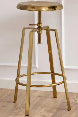 Tabouret de bar Goose en acier brossé - or Must-Have