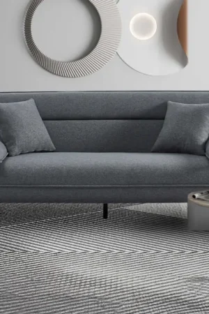 Dernière Chance Canapé-lit Sivas gris | Cadre en eucalyptus | H-H 95 x L-L 199 x P-P 89 cm