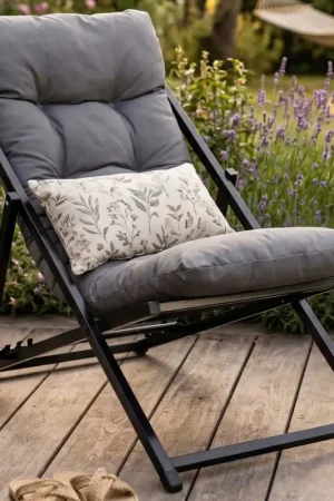 Chaise de jardin réglable Atelier del Sofa - métal et polyester - gris foncé Produit De Marque