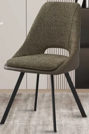 Retour Gratuit Chaise 'Filou' Bouclé vert foncé | tapisserie PU vert foncé - 85x48x56cm
