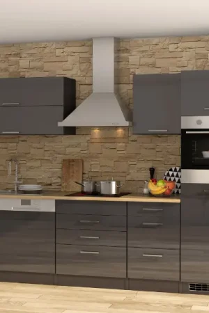 Produit De Marque Ensemble de cuisine Mailand | Appareils non inclus | Sonoma Grey Oak