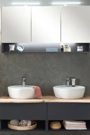 Prix Cassé Ensemble lavabo Kaprun | Meuble lavabo, armoire de toilette | Gris graphite
