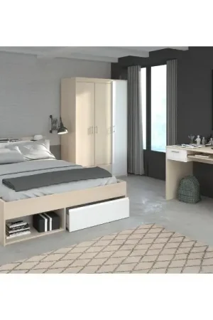 Ensemble de chambre Most | Lit double, armoire et bureau Expédié Aujourd'hui