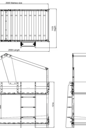 Lit superposé enfant Timber | 200 x 112,3 x 206 cm | Blanc Acheter Direct