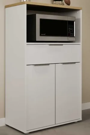Nouveauté Armoire à micro-ondes Access | 70,5 x 39,6 x 122,7 cm | Blanc