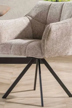 Offre Exclusive Chaise de salle à manger pivotante Aster - 63x60x81cm - sable