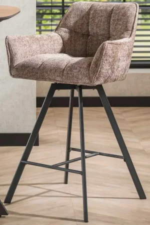 Remise Tabouret de bar Aster - 56x52x95cm - pivotant - champagne