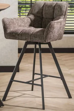 Quantité Limitée Tabouret de bar Aster - 56x52x95cm - pivotant - taupe