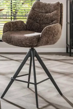 Super Prix Tabouret de bar Lungo - 56x60x99cm - pivotant - taupe
