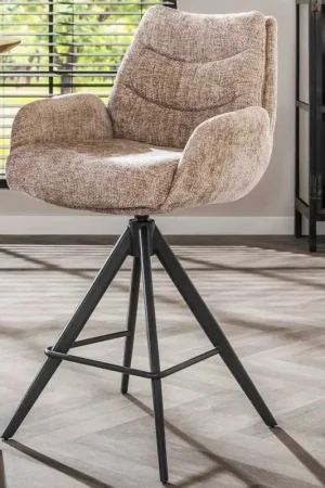 Chaise de bar Lungo - 56x60x99cm - pivotant - sable Réduction