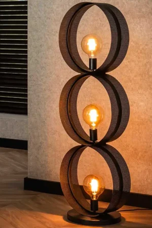 Dernier Modèle Lampadaire Ring - 40x30x122cm - métal - anthracite