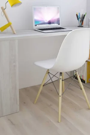 Promotion Saisonnière Bureau Beau - 200x47x76cm - avec rangement - pin/blanc