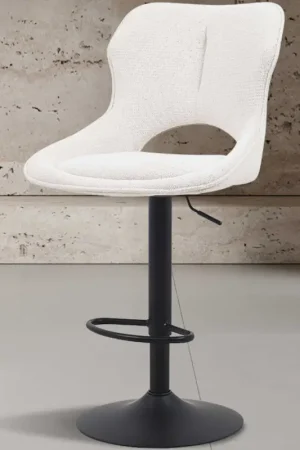 Chaise de bar Morris - 51x53x100-121cm - réglable - tissu beige Haute Qualité