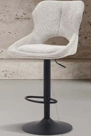 Chaise de bar Morris - 51x53x100-121cm - réglable - tissu gris clair Must-Have