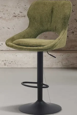 Chaise de bar Morris - 51x53x100-121cm - réglable - tissu vert Affaire À Saisir