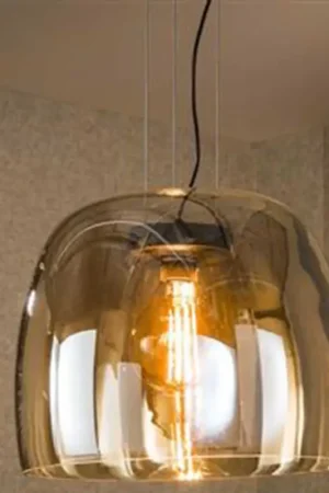 Lampe suspendue Drift - Ø48x150cm - verre couleur ambre Bon Plan